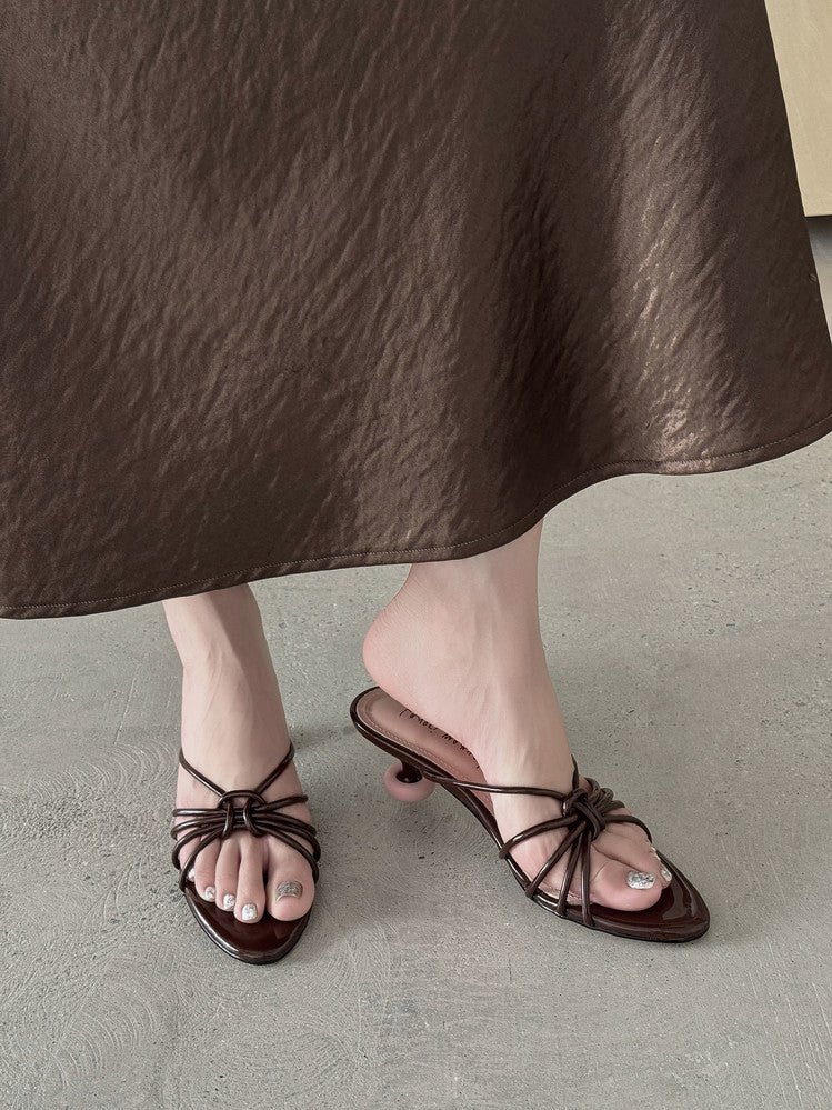 Karin Luna In Stock In Stock  In Stock Round Toe Cross Hollow Round Toe Stiletto Slippers