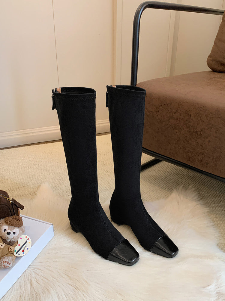 Karin Luna In Stock In Stock Patchwork Long Boots Elegant Versatile