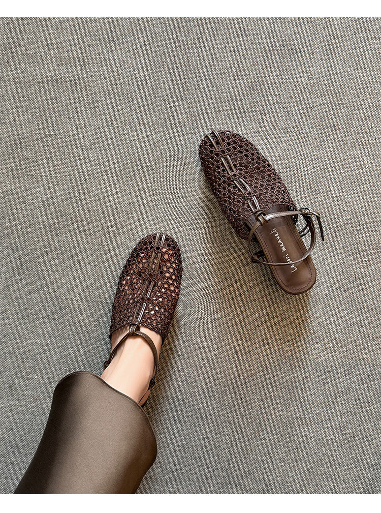 Karin Luna In Stock Spot Goods  Resort Style Series~Casual woven closed-toe flat sandals