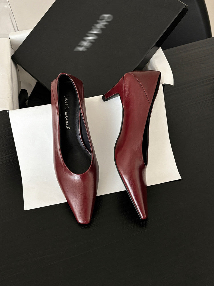 Karin Luna In Stock In Stock ~Basic Versatile French Style Small Square Toe Shallow Mouth Single Shoes