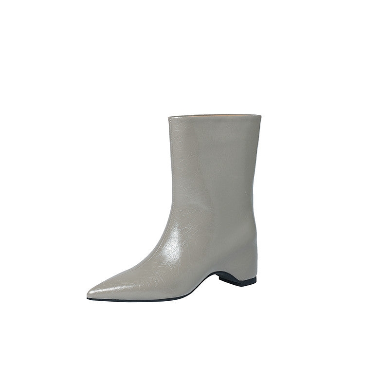 Karin Luna Elegant Pointed Toe Hidden Wedge Short Boots