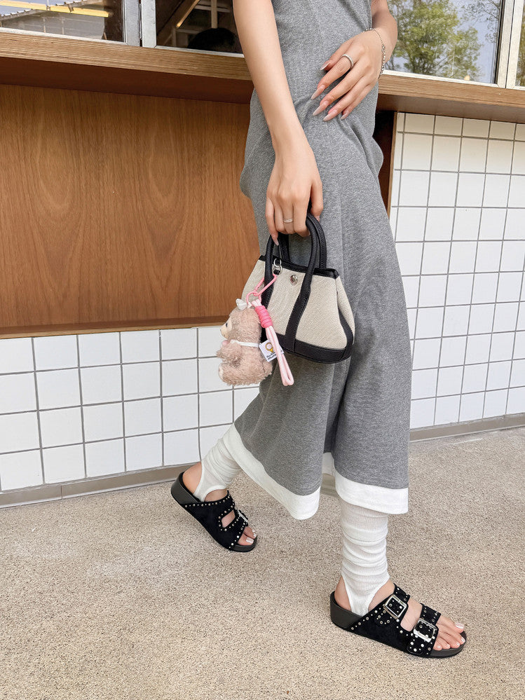 Karin Luna In Stock Spot Goods Casual Thick-Soled Belt Buckle Slippers