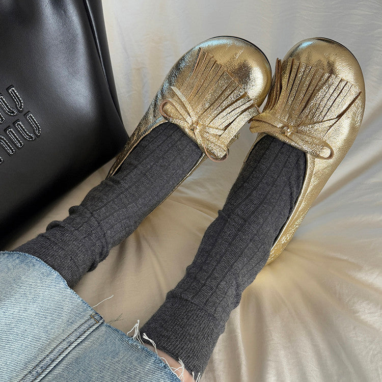 Karin Luna In Stock Spot Goods   Tassel Round Toe Hidden Wedge Mary Jane Shoes