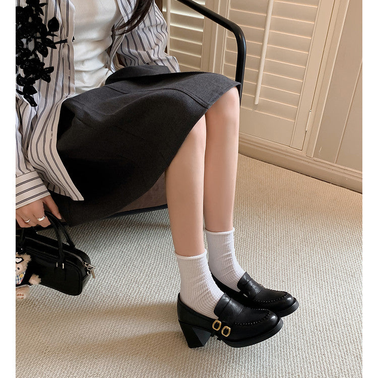 Karin Luna Bestseller Hot-Selling Derivative Edition Self-contained Strap Buckle Casual Loafers