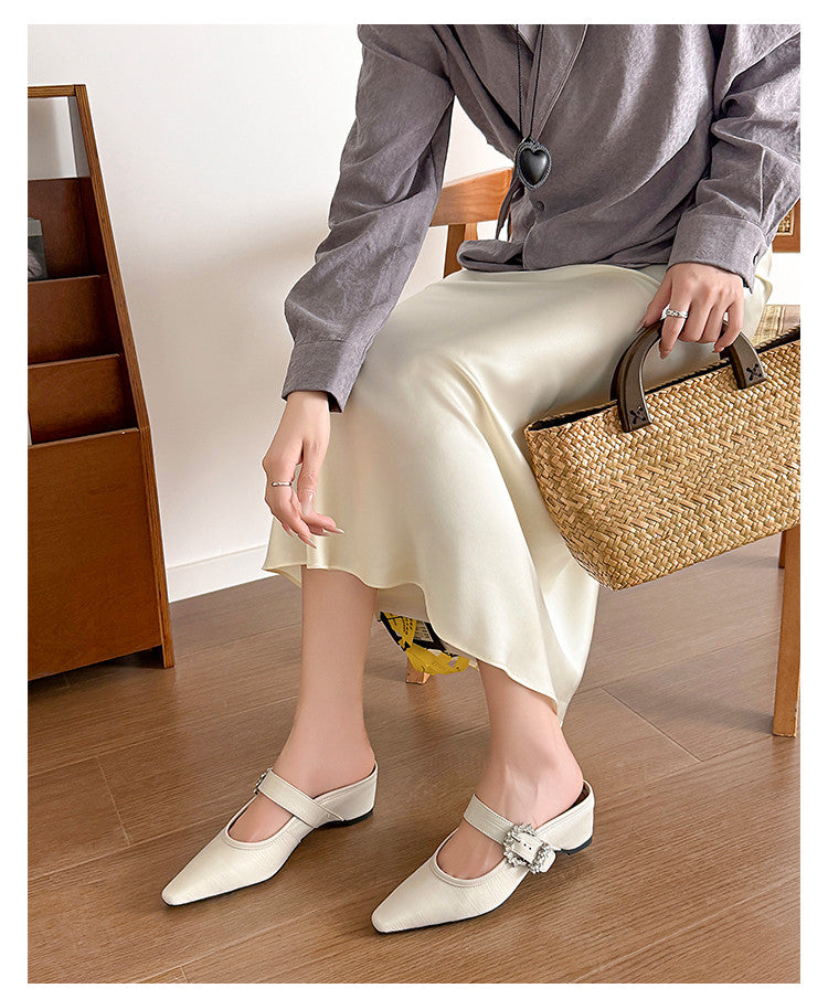 Karin Luna In Stock Spot Goods Full Layer Rhinestone Exquisite Closed-Toe Slippers