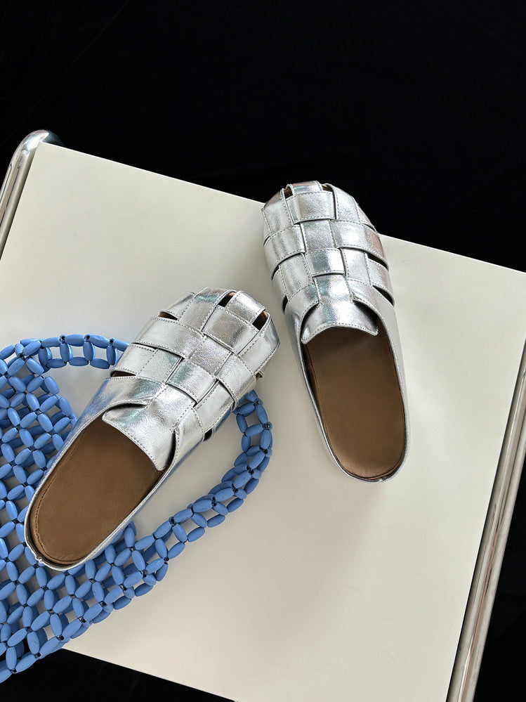 Karin Luna Full Layer Inside and Out~Basic Versatile Perforated Round Toe Birkenstock Slippers