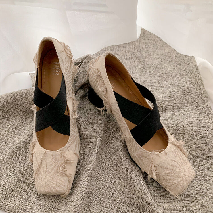 Karin Luna Chinese Pop is the Top Flow~ Orchid Pavilion Preface  New Chinese Style National Aesthetics Retro Cross Strap Mary Jane Shoes
