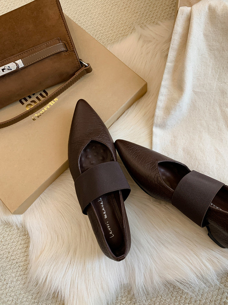 Karin Luna  Popular Pointed Toe Hidden Heel Strap Single Shoes