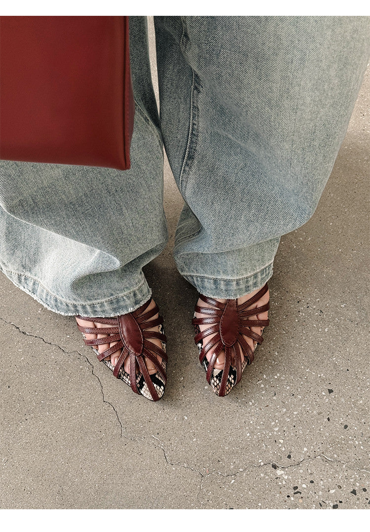 Karin Luna In Stock Spot Goods Open-toe French Style Metal Heel Sandals