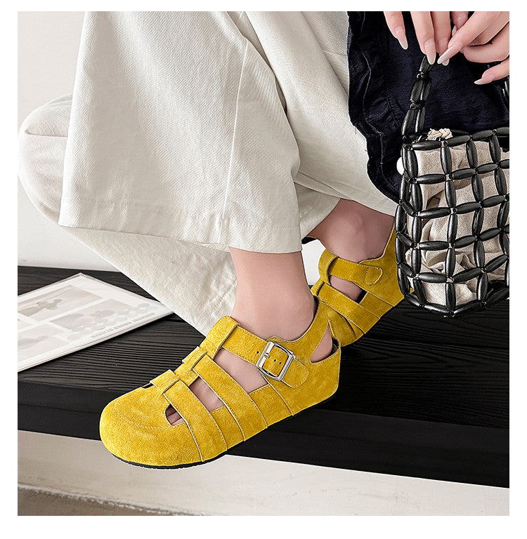 Karin Luna Full Layer Inside and Out~Basic Versatile Perforated Round Toe Birkenstock Shoes
