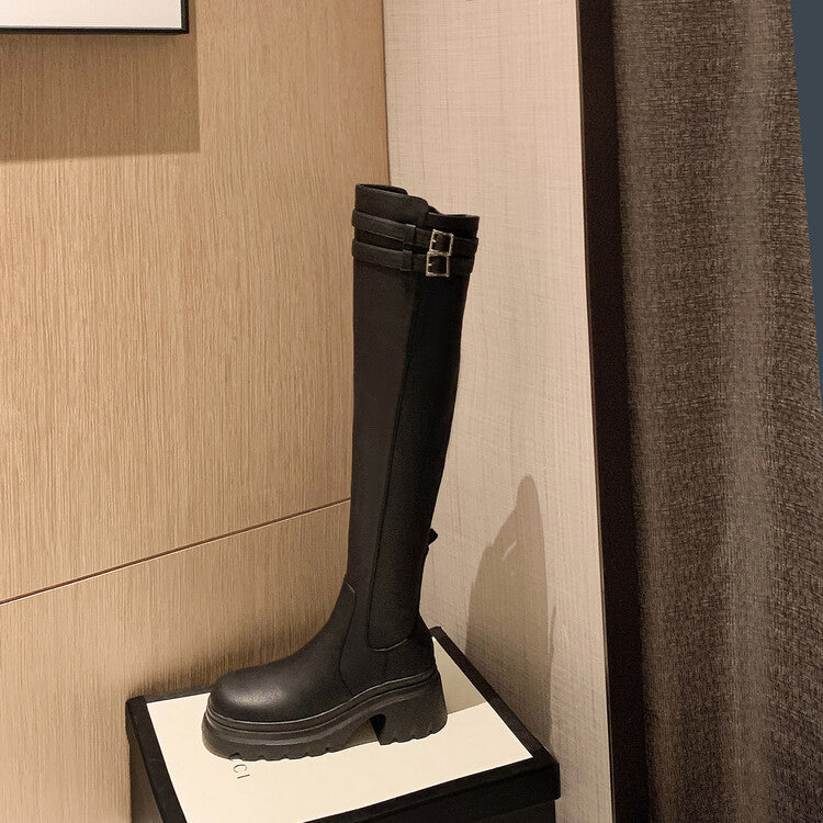 Karin Luna In Stock is the Way to Go！ Basic Thick-Soled Over-the-Knee Boots Super Soft Sheepskin Classic