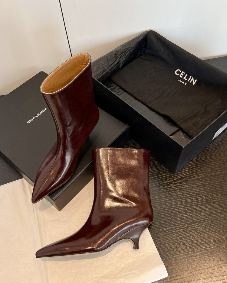 Karin Luna In Stock Spot Goods Minimalist Tube Kitten Heel Short Boots
