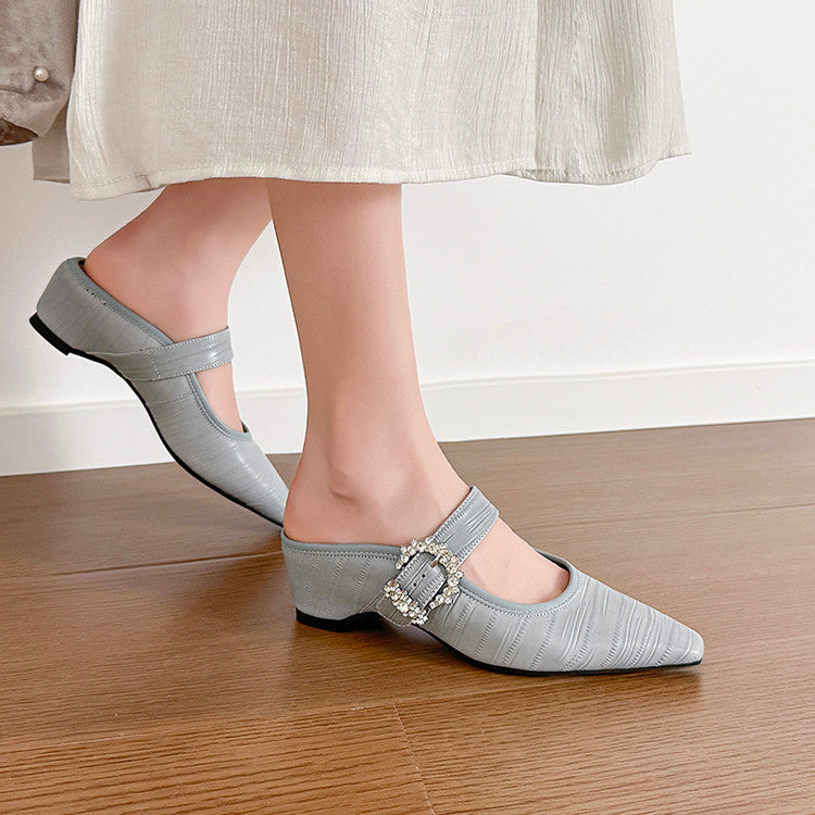 Karin Luna In Stock Spot Goods Full Layer Rhinestone Exquisite Closed-Toe Slippers