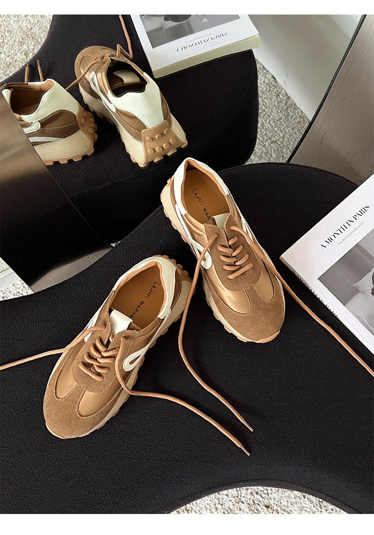 Karin Luna Casual Shoes Series~  In Stock Hot-Selling Versatile Lace-Up Thick-Soled Deep Mouth Single Shoes
