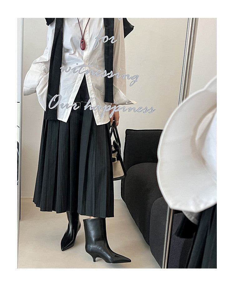 Karin Luna In Stock Spot Goods Minimalist Tube Kitten Heel Short Boots