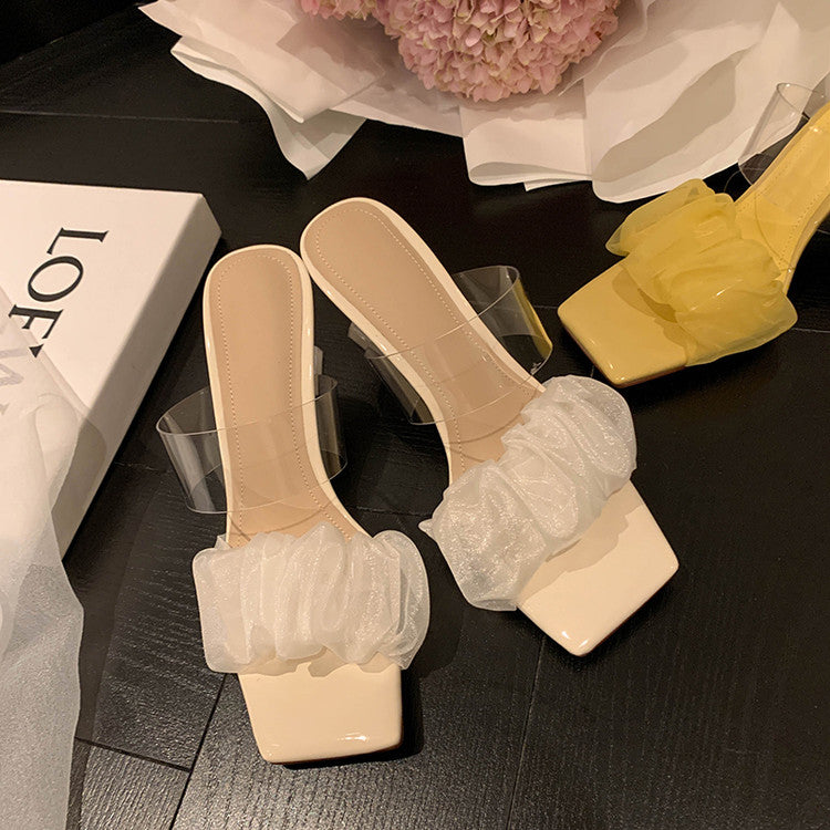 Karin Luna In Stock Spot Goods The feeling of summer Breathable Organza Elegant Slippers