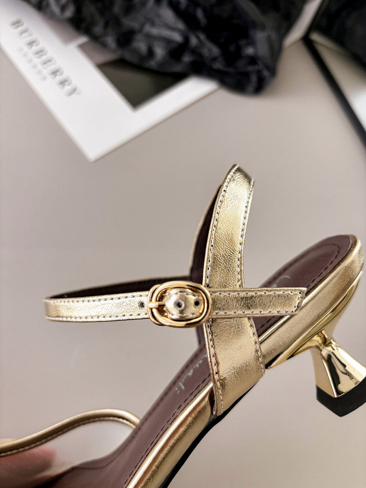 Karin Luna In Stock Spot Goods  Elegant Mesh Pointed Toe Sandals