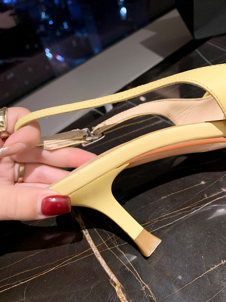 Karin Luna In Stock In Stock  Exquisite Pointed Toe Backless Closed-Toe Stiletto Sandals