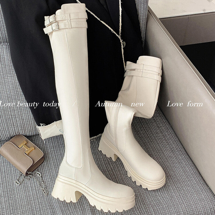 Karin Luna In Stock is the Way to Go！ Basic Thick-Soled Over-the-Knee Boots Super Soft Sheepskin Classic