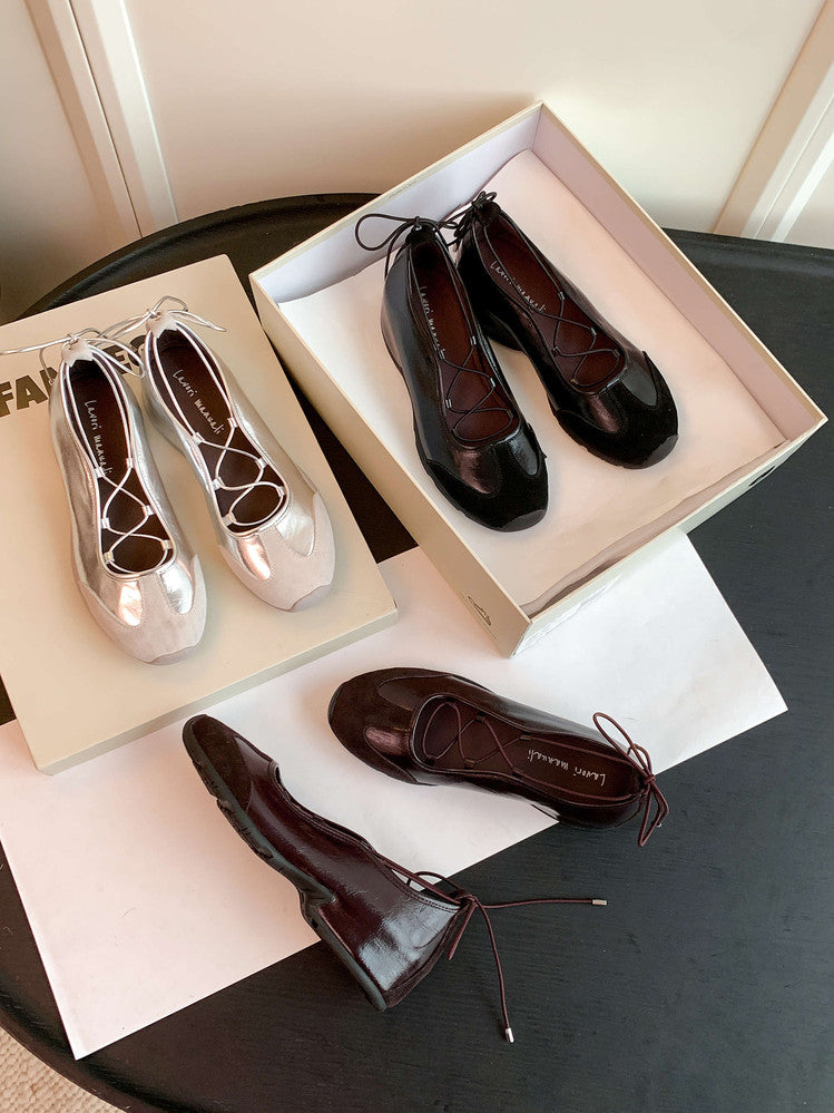 Karin Luna Basic Versatile British Style Casual Lace-up Flats