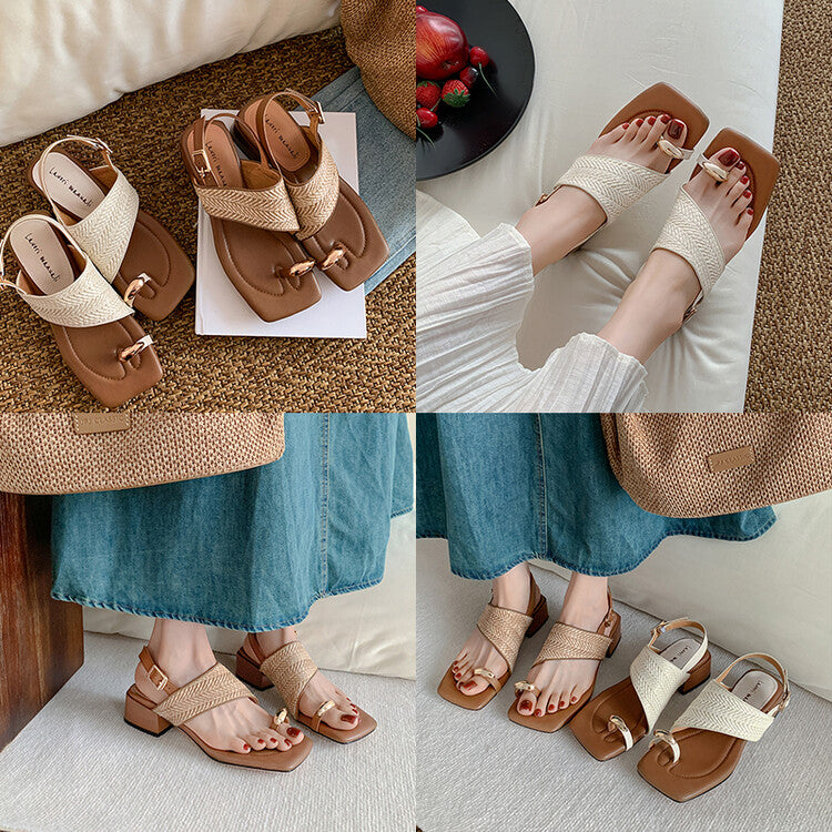 Karin Luna Hot Item Hot Item Spot Goods Featured Bestsellers Holiday Style Woven Sofa Sandals