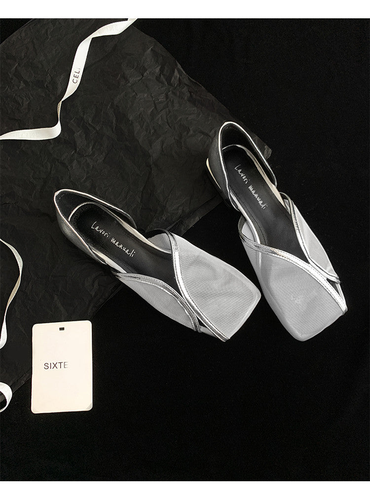 Karin Luna In Stock Spot Goods  Square Toe Mesh Sandals