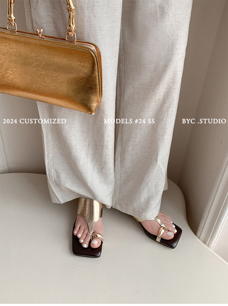Karin Luna In Stock  Spot Goods   Casual Style Square Toe Slip-On Super Comfortable Slippers