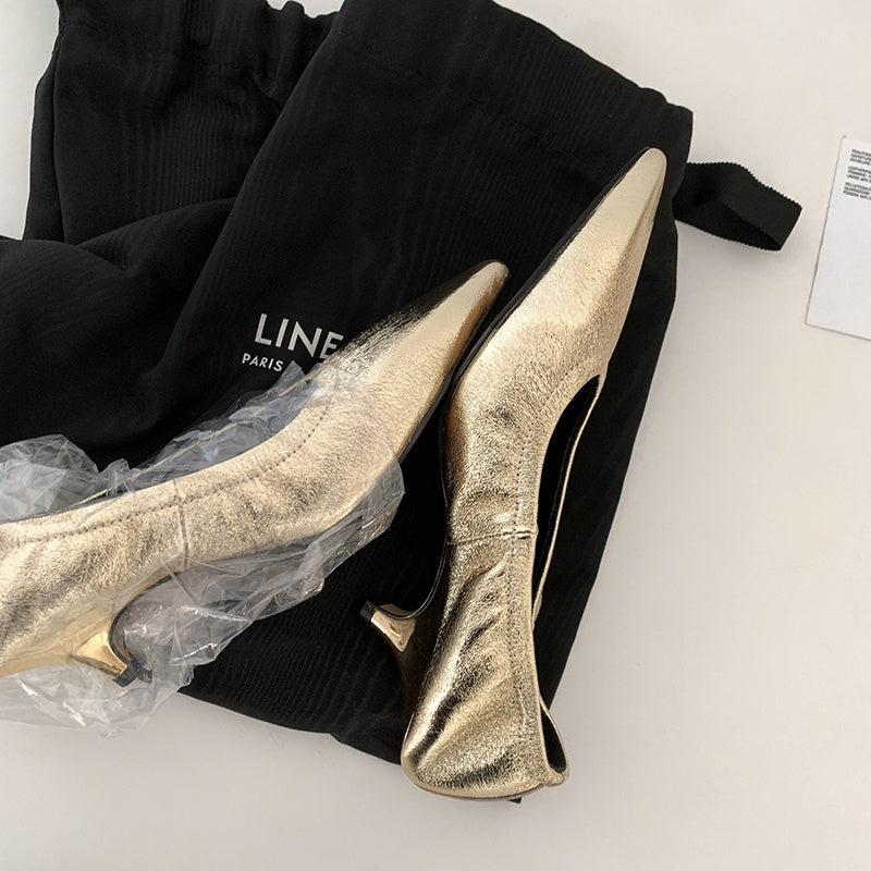 Karin Luna In Stock Spot Goods    Vintage Classic Style Shallow Mouth Single Shoes