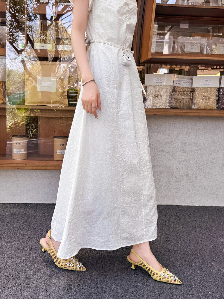 Karin Luna In Stock Spot Goods  Purely Handmade Flowers High-end Hollow Out Sandals
