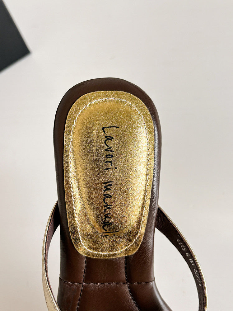 Karin Luna In Stock Spot Goods Rhinestone Square Toe Irregular Heel Slippers
