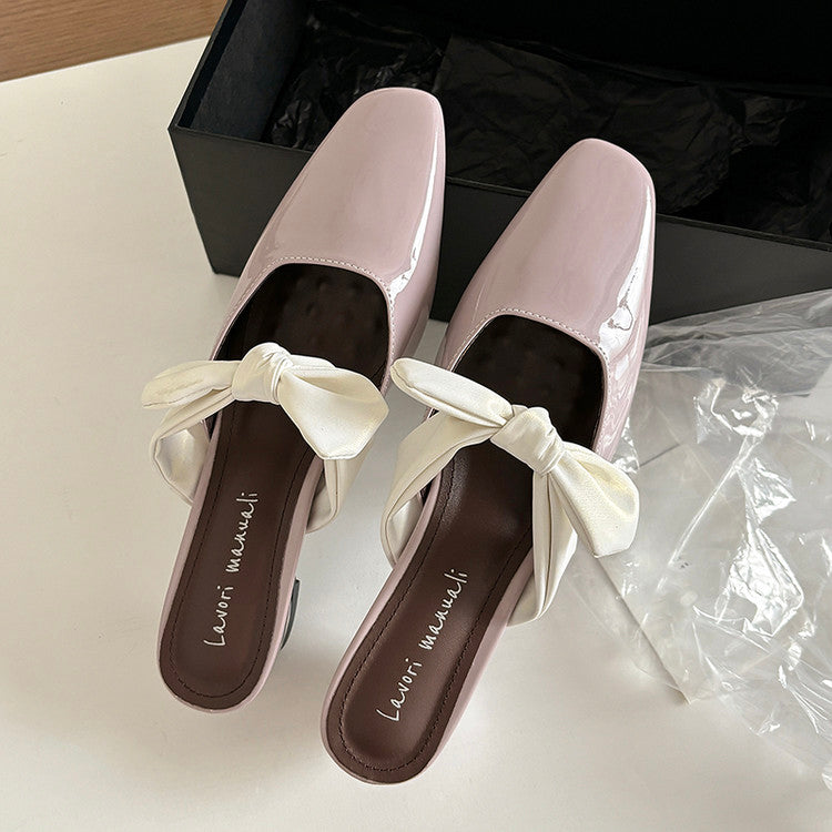 Karin Luna In Stock In Stock  Fluffy feel Bowknot Closed-Toe Slippers