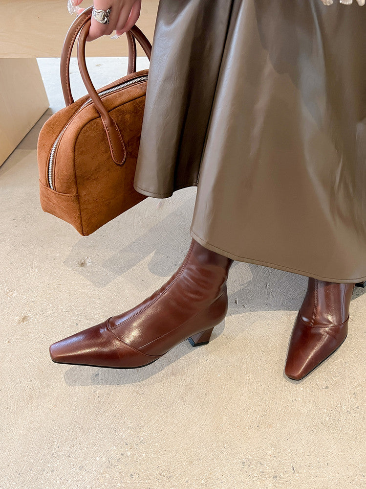 Karin Luna In Stock In Stock Slim Boots Series！Chunky Heel Ankle Boots