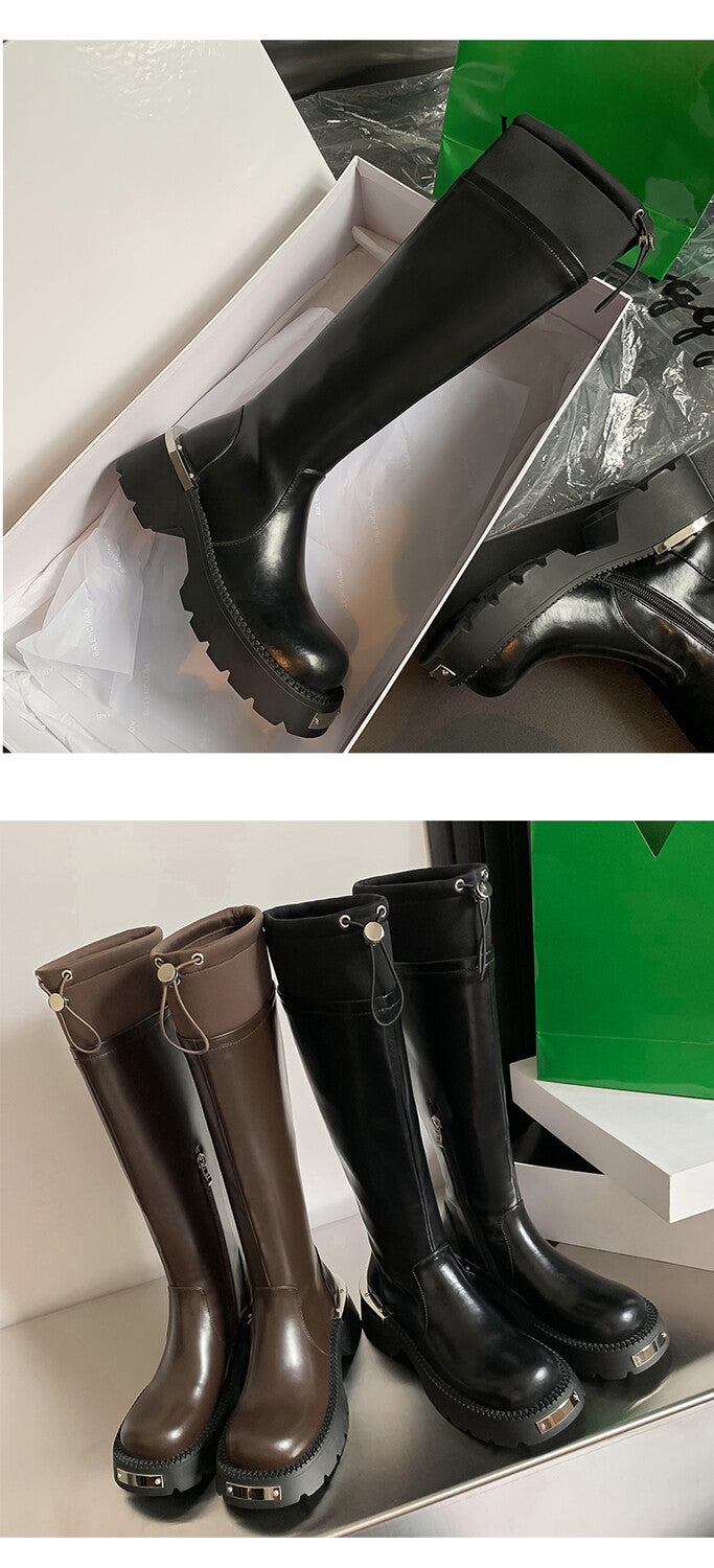 Karin Luna High Volume Bestseller  Comes with data plan included Front Metal Patch Drawstring design Full Cowhide Long Boots