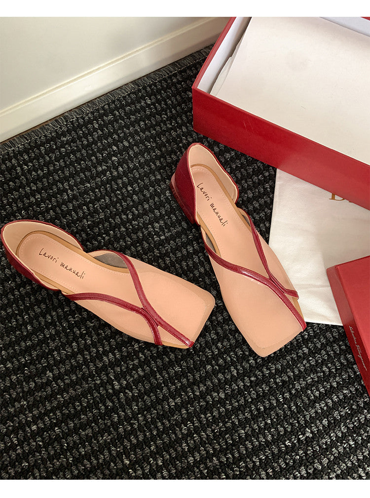 Karin Luna In Stock Spot Goods  Square Toe Mesh Sandals