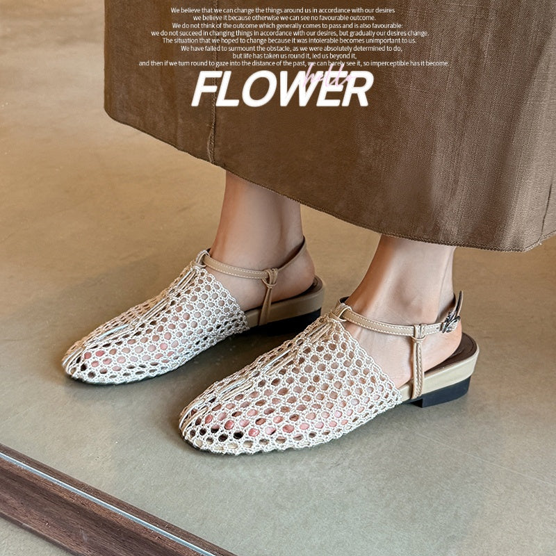 Karin Luna In Stock Spot Goods  Resort Style Series~Casual woven closed-toe flat sandals