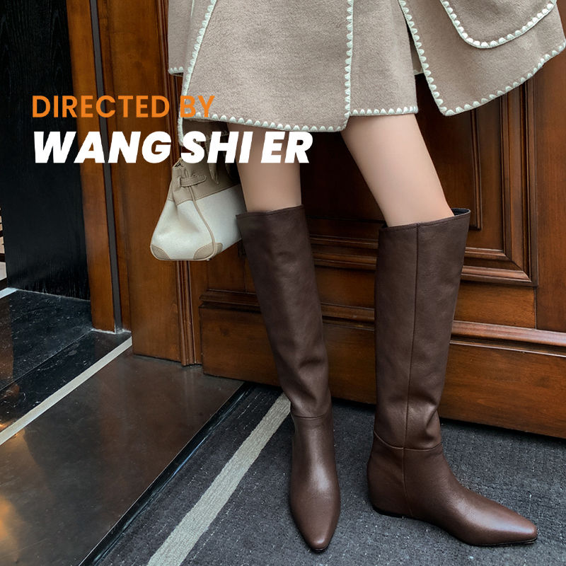 Karin Luna Elegant Style Slanted Inner Height-Increasing Long Boots