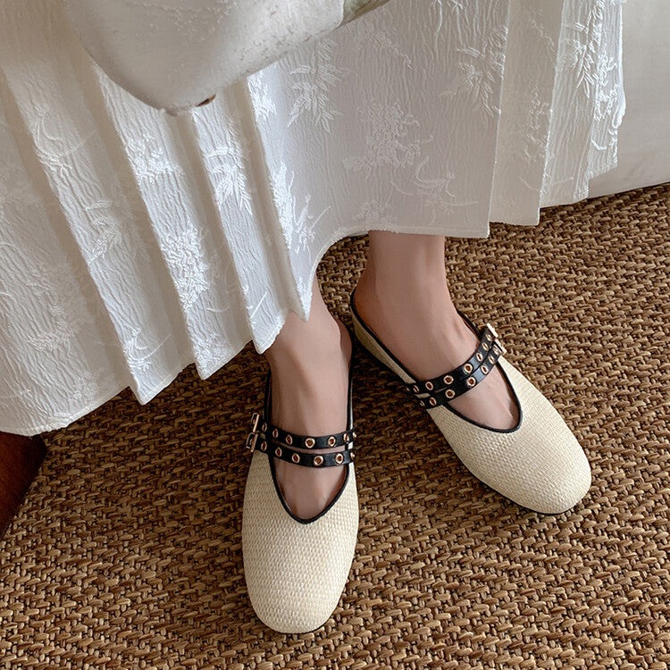Karin Luna  Closed-Toe Woven Style Height-Increasing Slippers