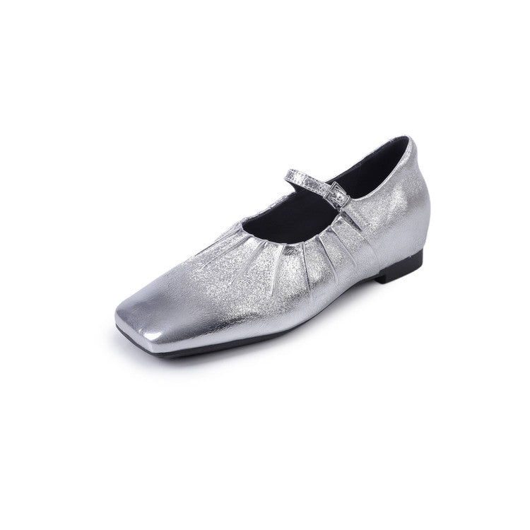 Karin Luna In Stock Spot Goods  Vintage Wrinkled One-Strap Granny Flats