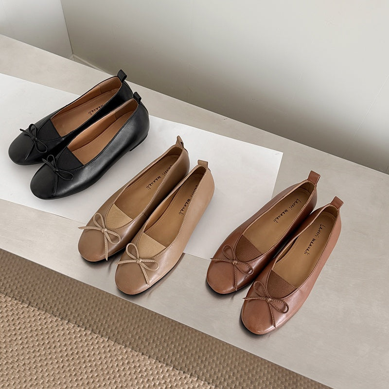 Karin Luna Full Layer Inside and Out~Basic Versatile Bow Hidden Heel Shoes