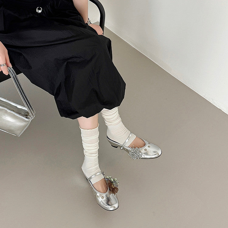 Karin Luna In Stock Spot Goods  Full-grain leather inside and out  Ultra Exquisite Round Toe Hidden Heel Closed-Toe Slippers