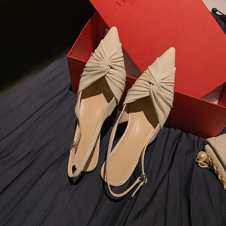 Karin Luna In Stock In Stock  Exquisite Pointed Toe Backless Closed-Toe Stiletto Sandals