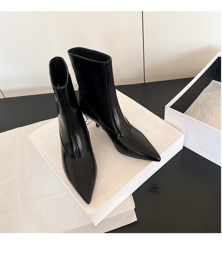 Karin Luna In Stock  Spot Goods Elegant kitten heel pointed toe trendy ankle boots