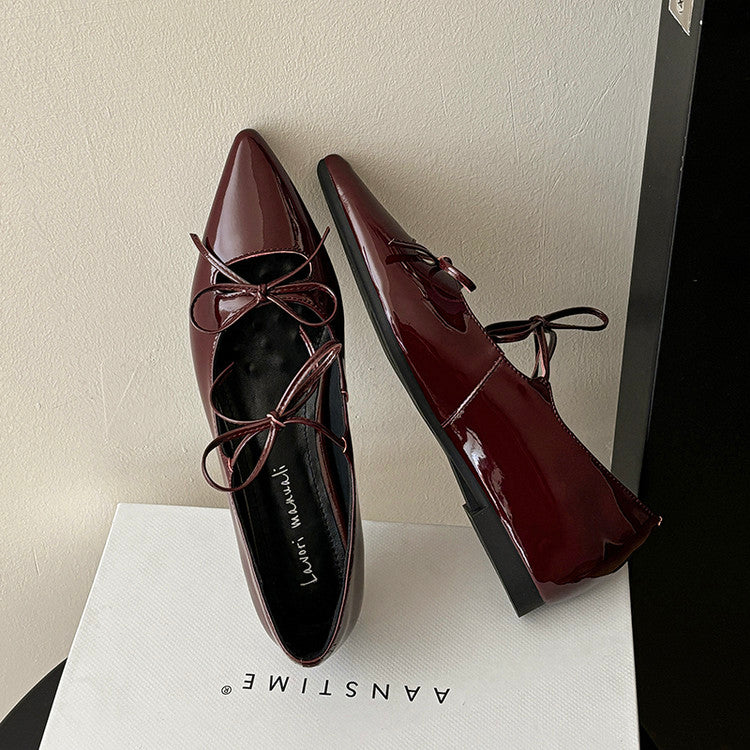 Karin Luna In Stock Spot Goods  Hot-selling Element Bowknot Square Toe Pointed Toe Single Shoes