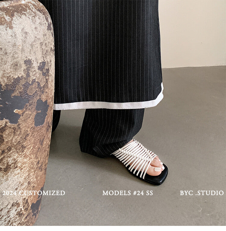Karin Luna In Stock Spot Goods  Resort Style Handwoven Flat Sole Slippers
