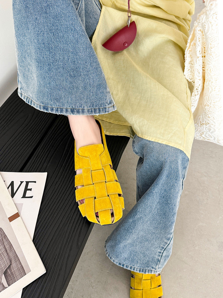 Karin Luna Full Layer Inside and Out~Basic Versatile Perforated Round Toe Birkenstock Slippers