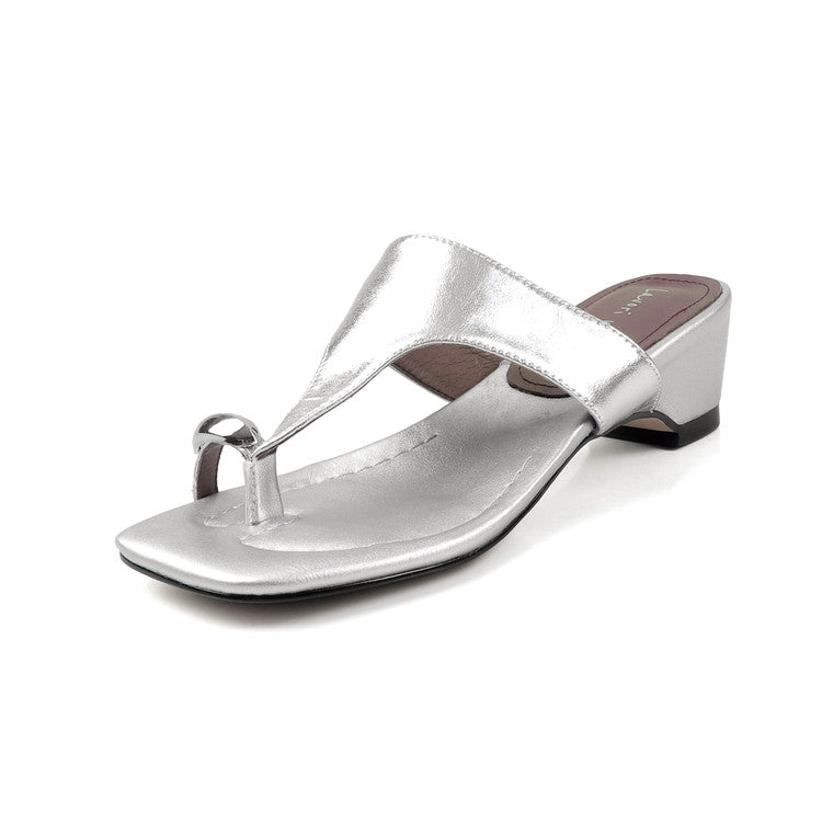 Karin Luna In Stock Spot Goods Clip-toe Square Toe Metal Buckle Minimalist Slippers