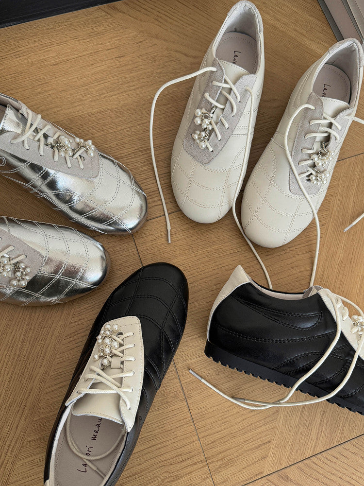 Karin Luna Casual Shoes Series~  In stock Xiaohongshu Hot-Selling Lace-Up Thick-Soled Deep Mouth Single Shoes
