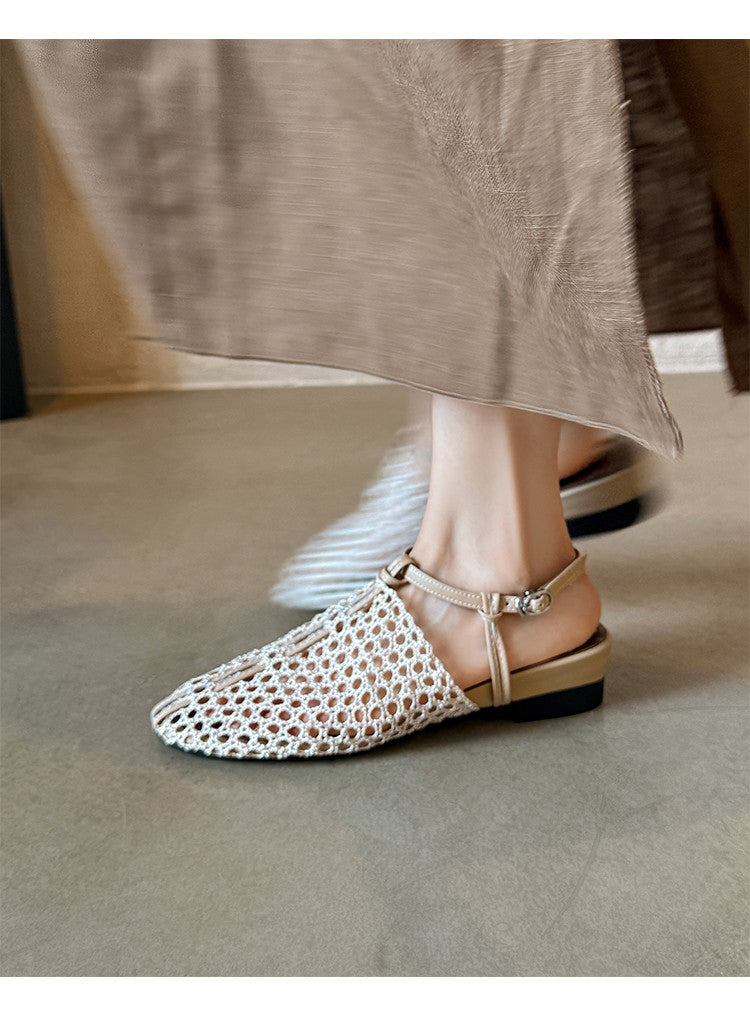 Karin Luna In Stock Spot Goods  Resort Style Series~Casual woven closed-toe flat sandals
