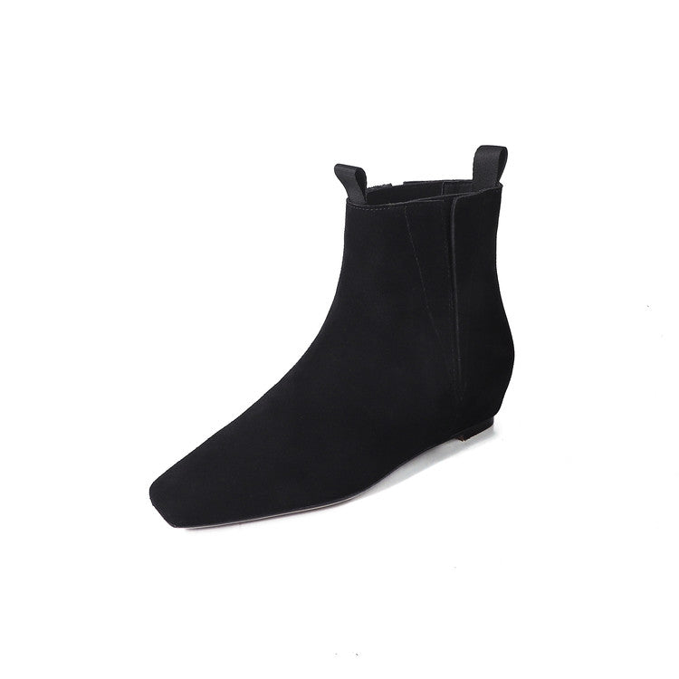 Karin Luna Design Edition Square Toe Hidden Heel Ankle Boots