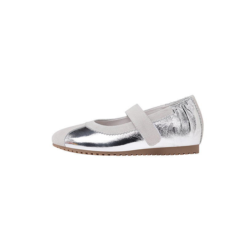 Karin Luna Casual Shoes Series~  In Stock In Stock Magic Tape Round Toe Internal Height Increase Single Strap Flats